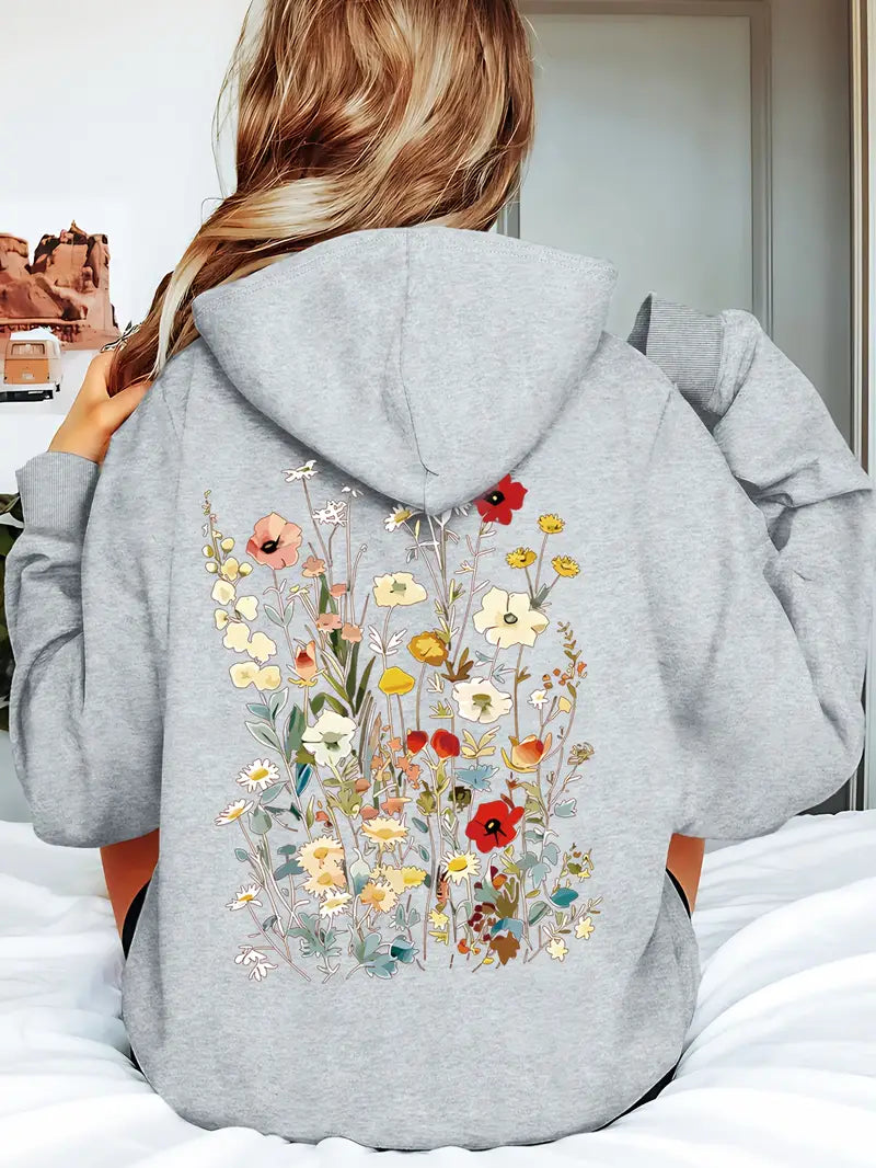 Floral Print Hoodie