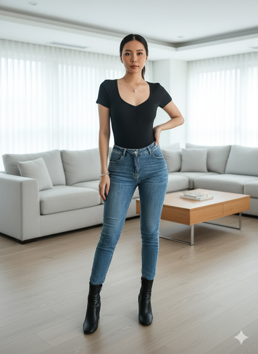 Solid Ruched Bodysuit