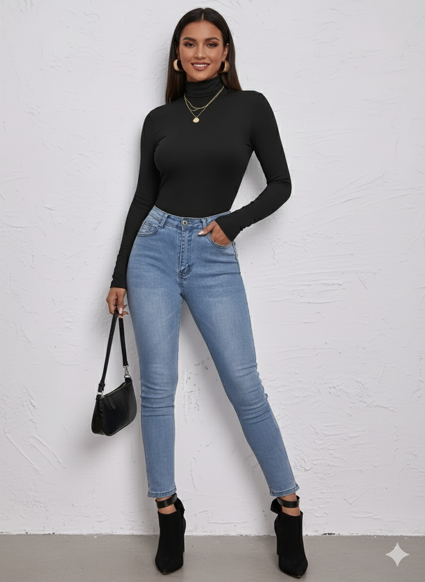 Stretchy Black Crop Top