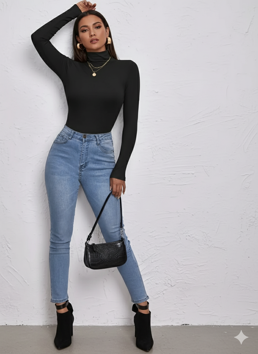 Stretchy Black Crop Top