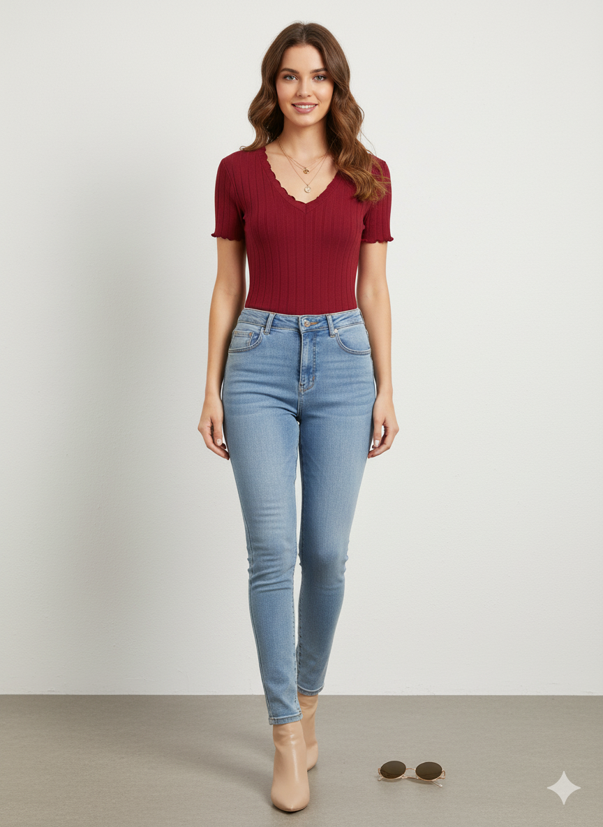 Slim Fit Short Sleeve Top