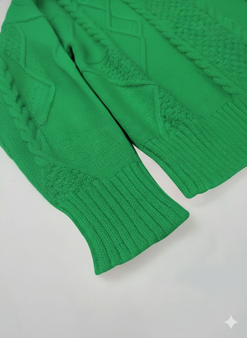 Button-Drop Twisted Cardigan