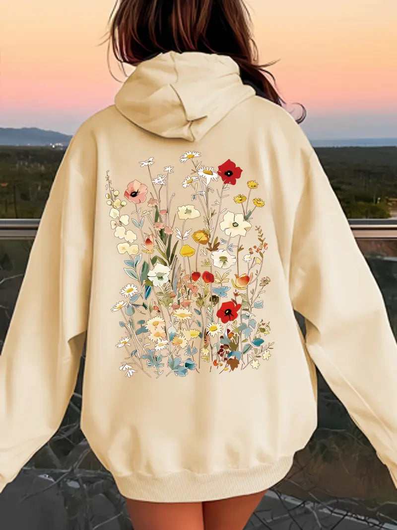 Floral Print Hoodie