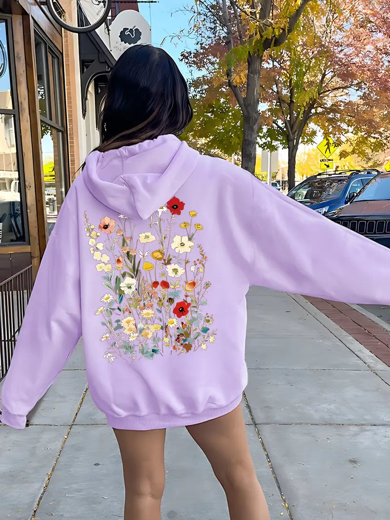 Floral Print Hoodie